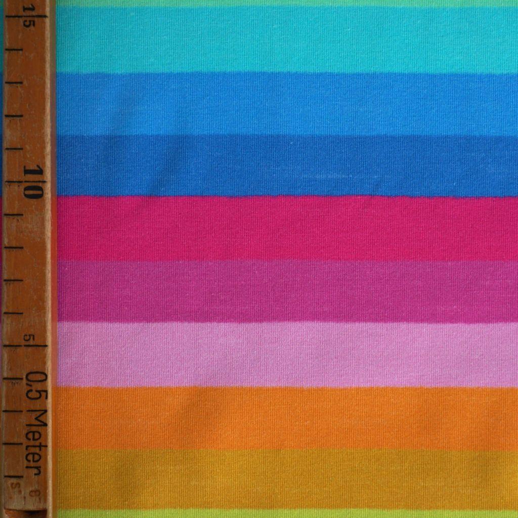 Baumwolljersey Regenbogenringel von Susalabim bunt – Bio